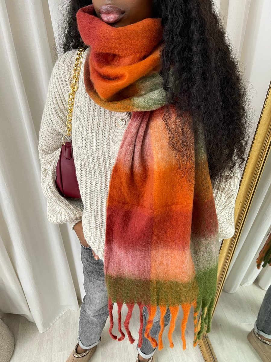 Jennie Striped Soft Comfortable Oversized Chunky Scarf - 3 colours