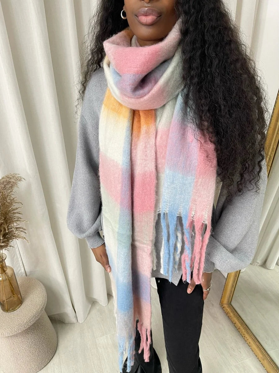 Jennie Striped Soft Comfortable Oversized Chunky Scarf - 3 colours