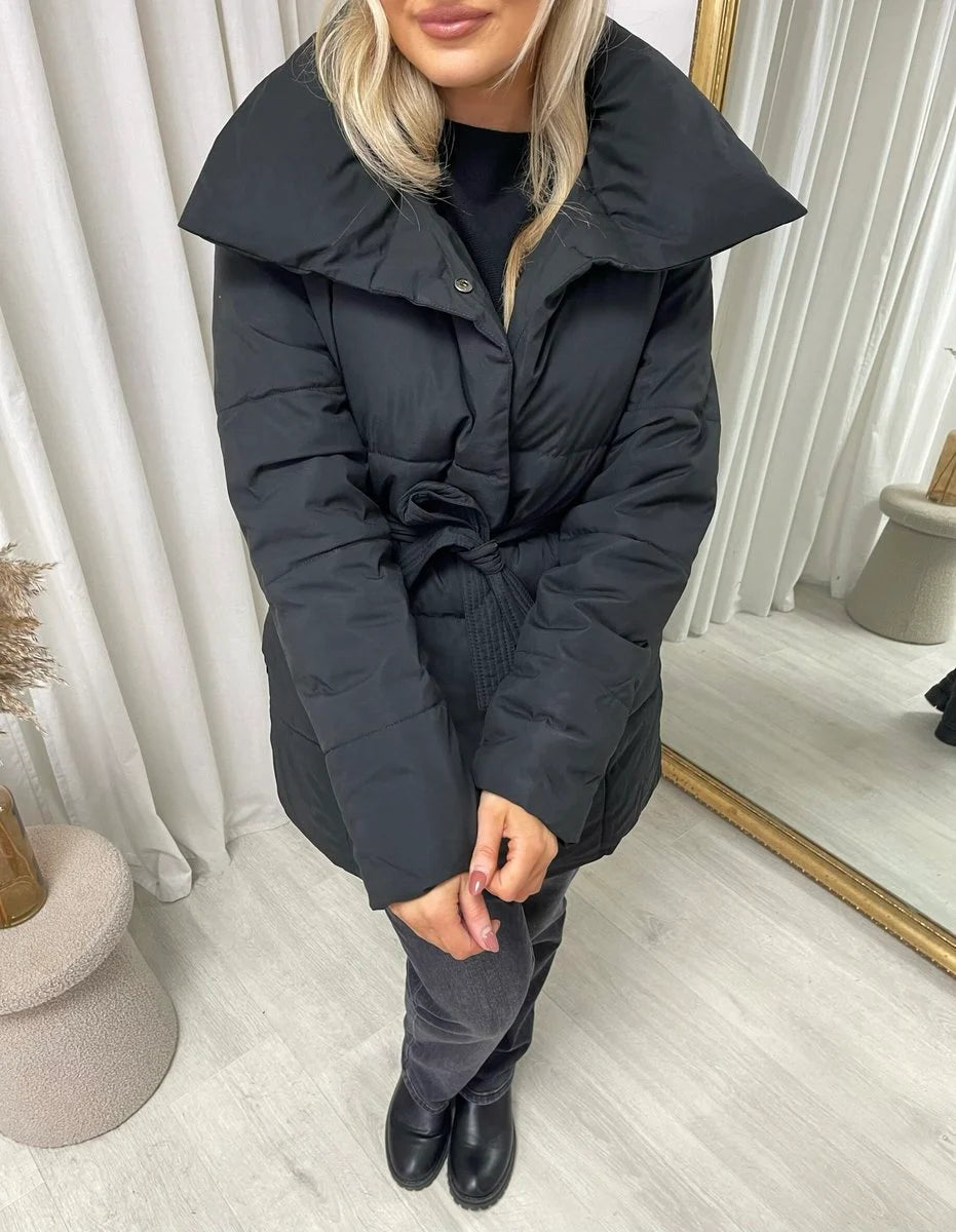 Melanie Padded Puffer Belted Winter Jacket