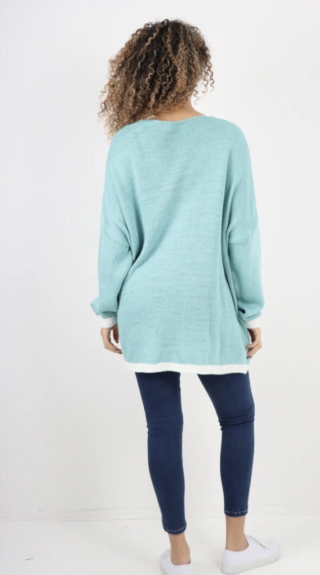 Curve Italian Oversized Star Print Long Sleeve Jumper - 2 colours