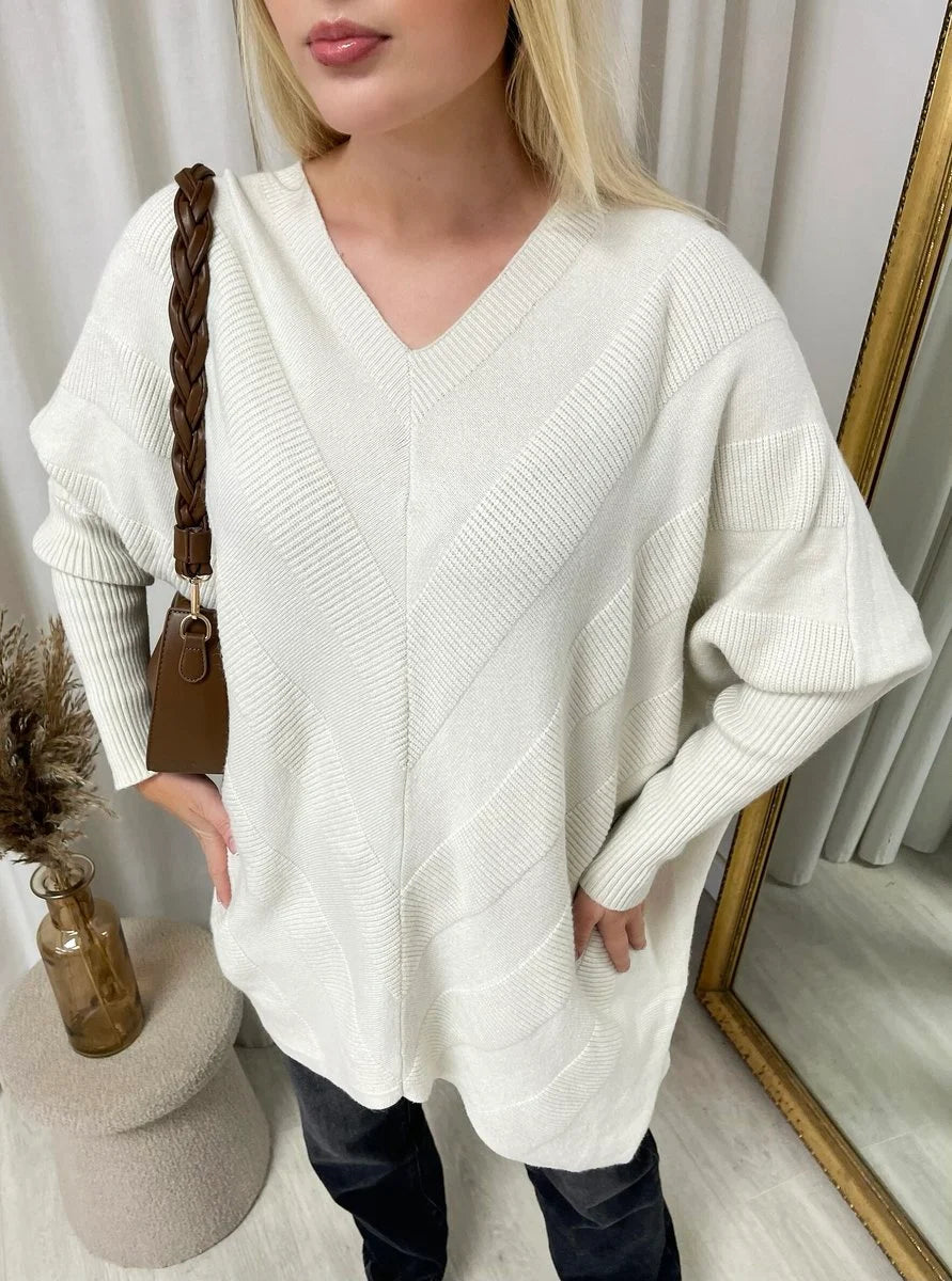 Julissa Oversized V-Neck Knitted Top - 3 colours