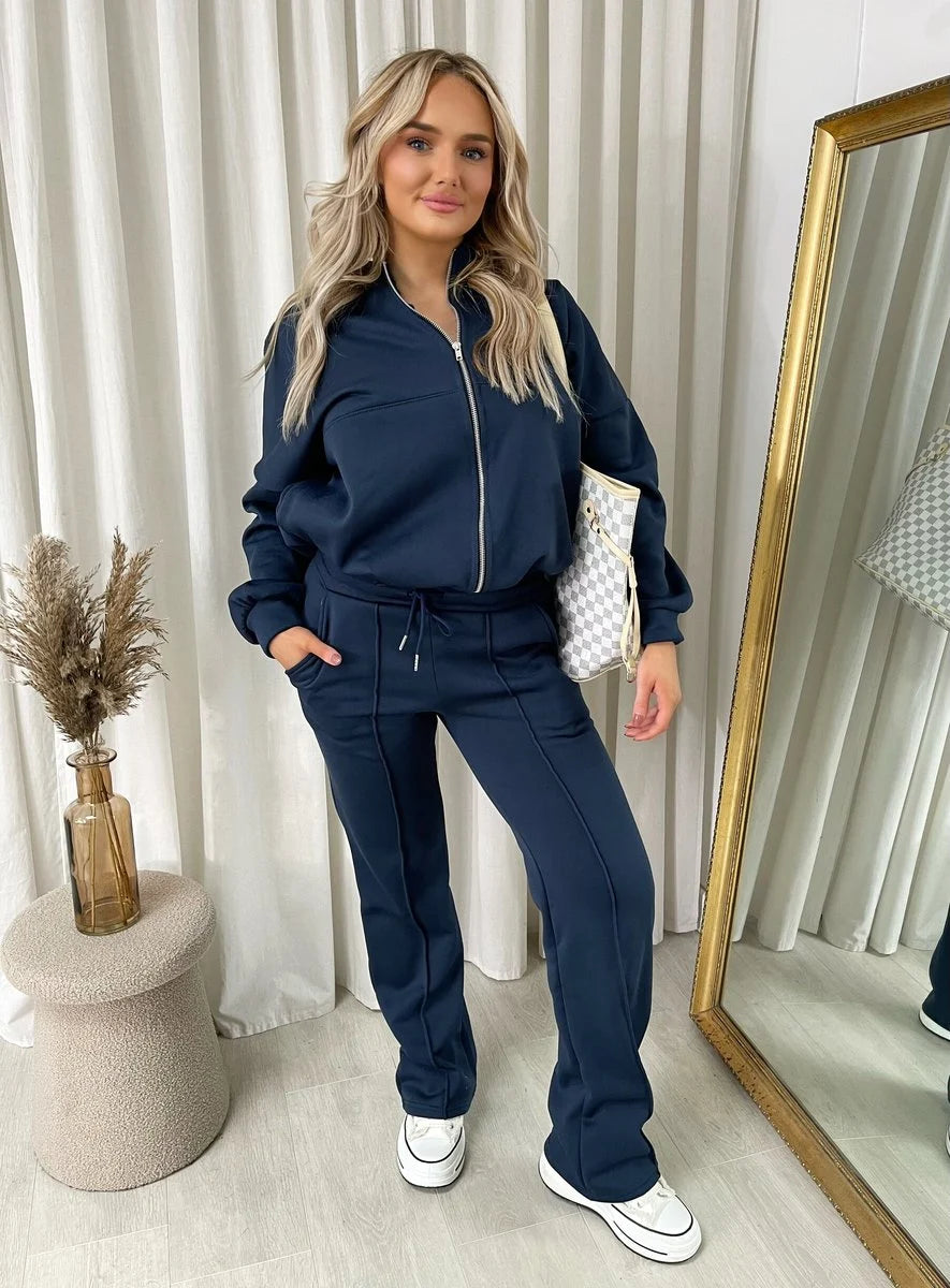 Ashlee Zip Bomber Jacket and Trouser Co-ord Set - 5 colours