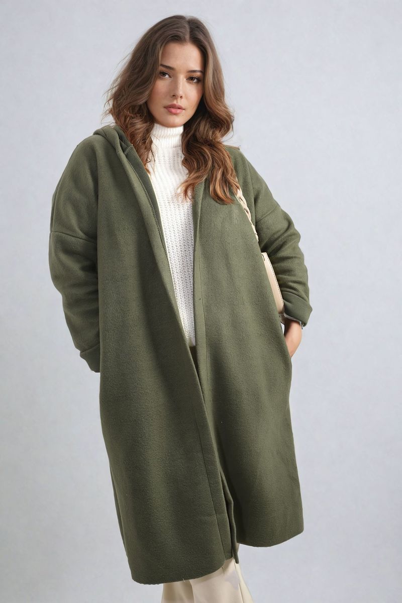 Alexa Open Front Folded Sleeve Long Coat Jacket - 5 colours