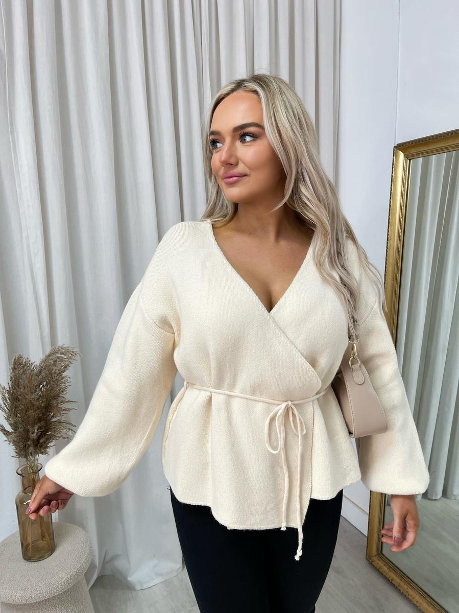 Evelyn Wrap Tie Belt Knitted Cardigan - 3 colours