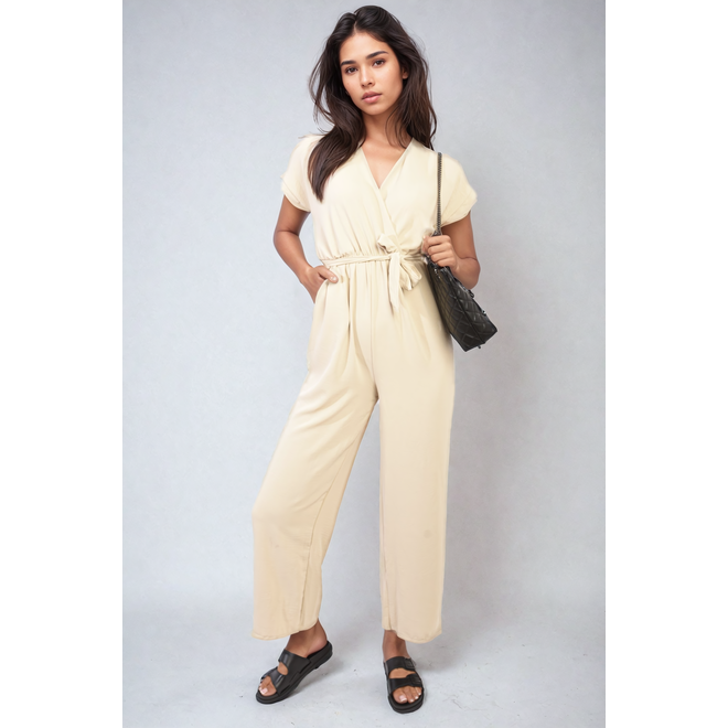 Alessandra Belted V Neck Jumpsuit with Side Pockets - 10 colours