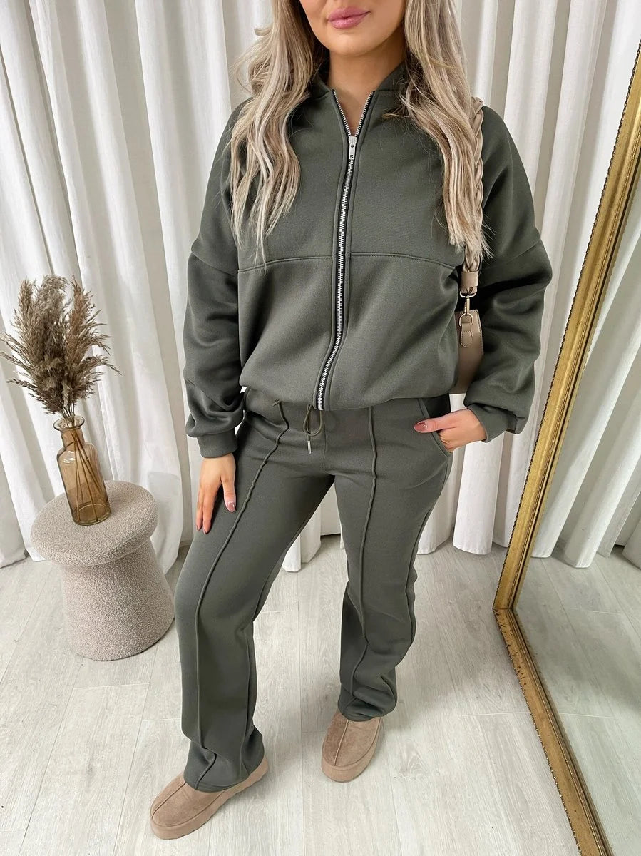 Ashlee Zip Bomber Jacket and Trouser Co-ord Set - 5 colours