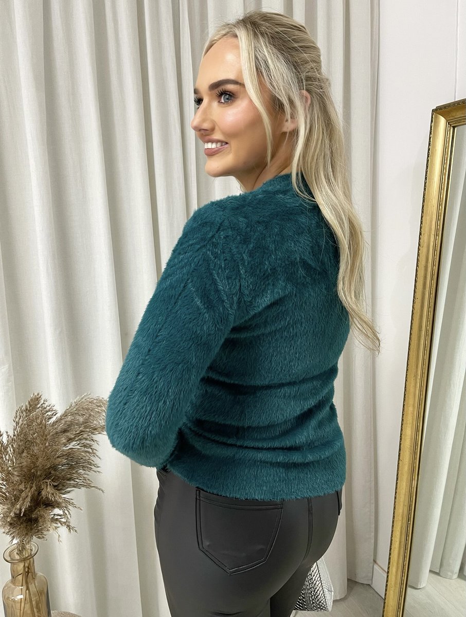 Stella Fitted Long Sleeve Fluffy Knitted Top - 7 colours